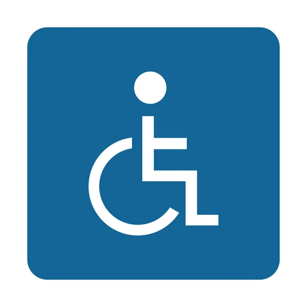 Μπλε Αναπηρική Θέση Στάθμευσης Αναπηρική Καρέκλα Προσβάσιμο Εικονίδιο — Διανυσματικό Αρχείο