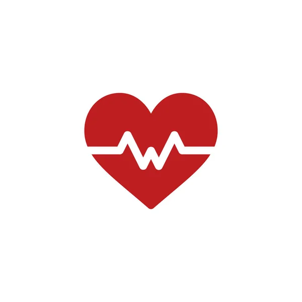 Sağlık Için Kalp Atışı Nabız Düz Vektör Simgesi — Stok Vektör