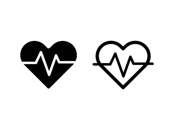 Latido Del Corazón Icono Vector Plano Pulso Para Aplicaciones Médicas — Vector de stock