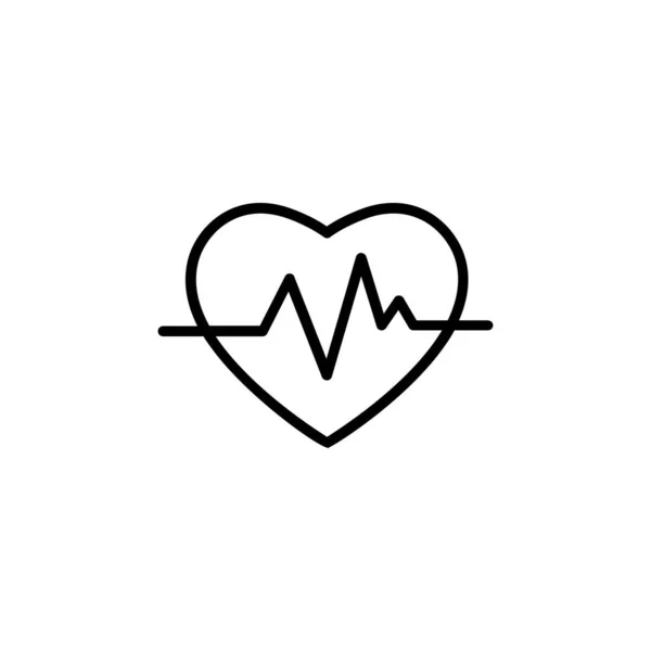 Ikona Plochého Vektoru Pulsu Srdce — Stockový vektor