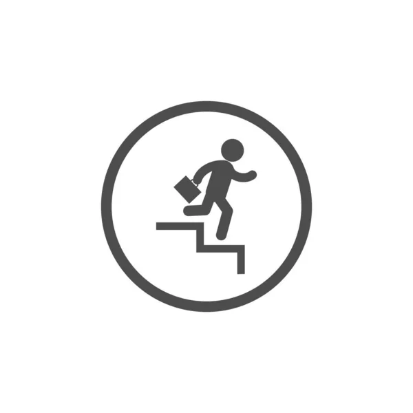 Geschäftsmann Geht Die Treppe Hinunter Logo — Stockvektor