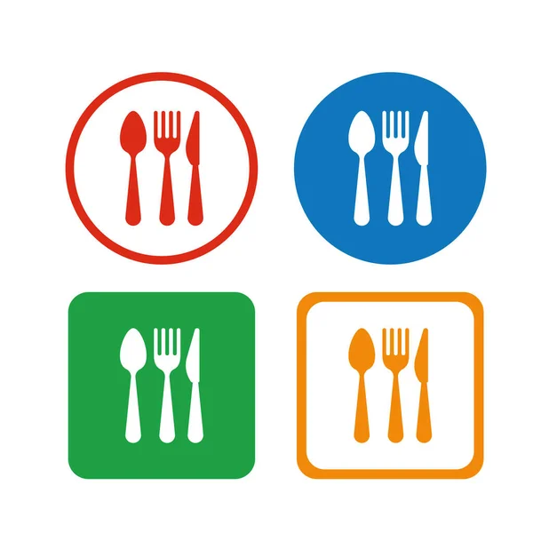 Restaurant Bestek Pictogram Set Vector Illustratie — Stockvector