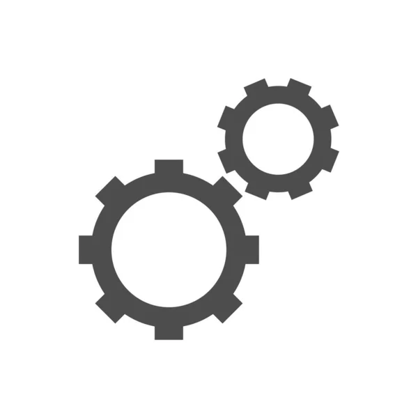 Δύο Cogwheels Ρυθμίσεις Εικονίδιο Λογότυπο — Διανυσματικό Αρχείο