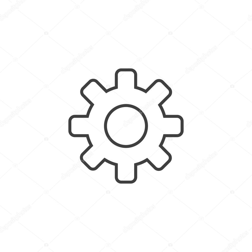 Cogwheels linear icon symbol vector