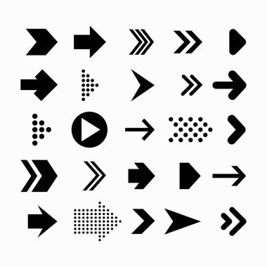 Beyaz arkaplanda izole edilmiş düz oklar sembolü