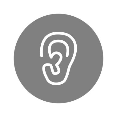 Kulak Lobu Yan Görünümü Taslak Vektör simgesi