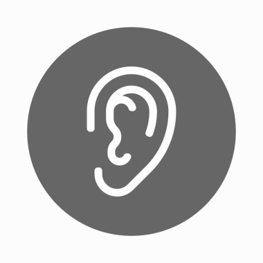 Kulak Lobu Yan Görünümü Taslak Vektör simgesi