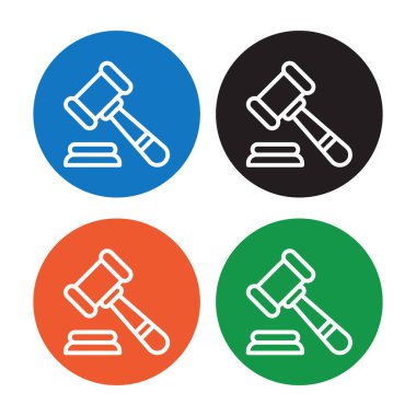 Web siteniz ve uygulamanız için Yargıç Tokmak çizgi simgesi vektörü