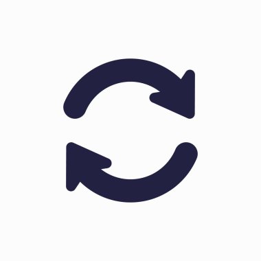 Tazeleme düğmesi simgesi beyaz arkaplanda izole edildi