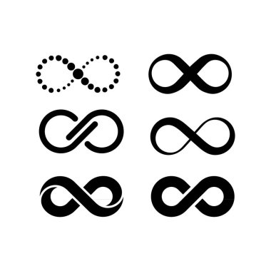 Black infinite symbol collection. illustration vector clipart