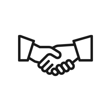 Beyaz arkaplanda el sıkışma simgesi izole edildi