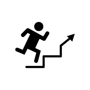 Adam merdiven tırmanışı sembolü vektörü