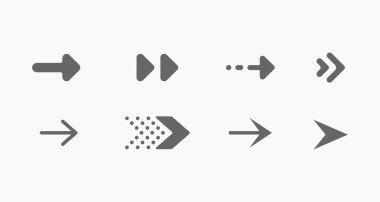 Siyah ok simgesi seti logosu