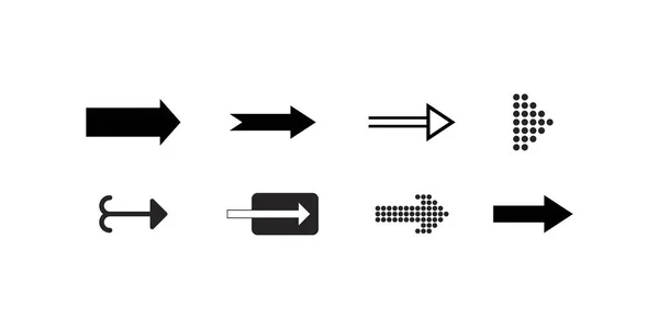 Coleção Setas Pretas Ícone —  Vetores de Stock