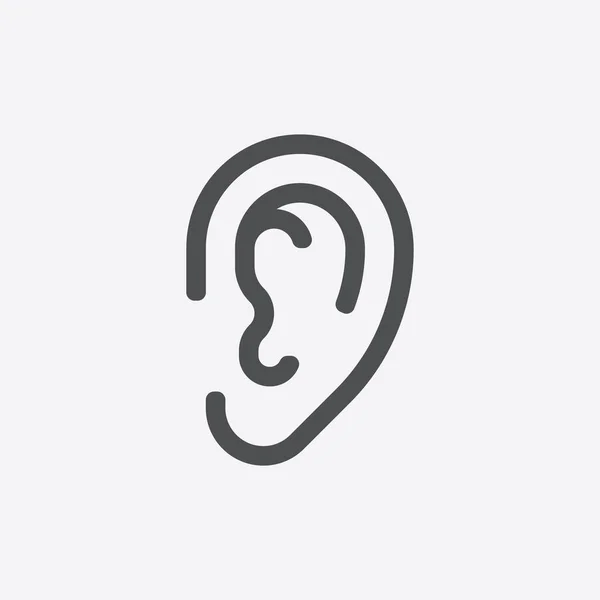 Ucho Poslech Sluch Zvuk Vlny Ikona — Stockový vektor
