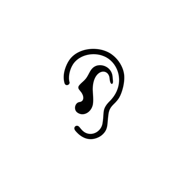 耳朵Lobe侧视图轮廓矢量图标 — 图库矢量图片