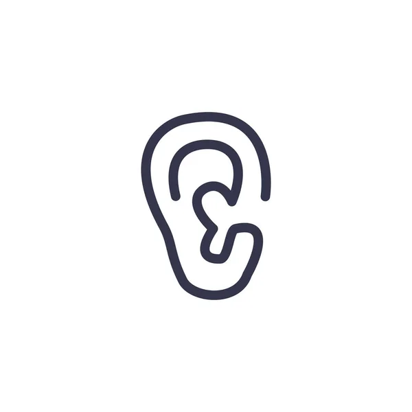Ear Lobe Side View Körvonalvektor Ikon — Stock Vector