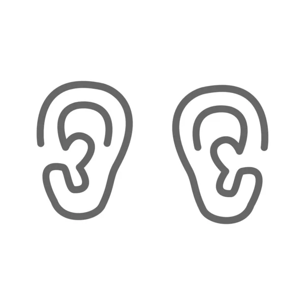 Ear Lobe Side View Outline Vector Icon — 스톡 벡터