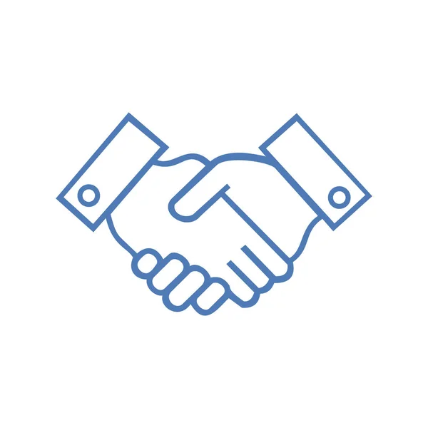 Handshake Agreement Line Isolated White — Stock Vector