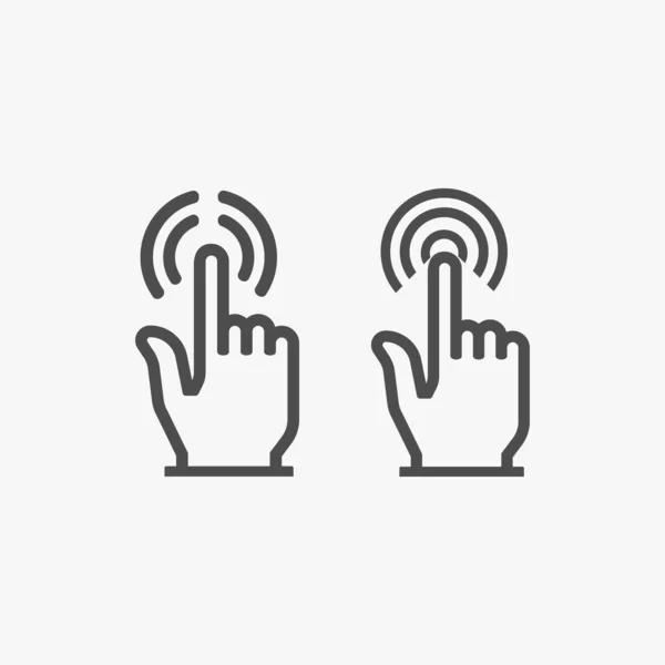 Touchscreen Fingerdruck Oder Push Vektor Symbol — Stockvektor