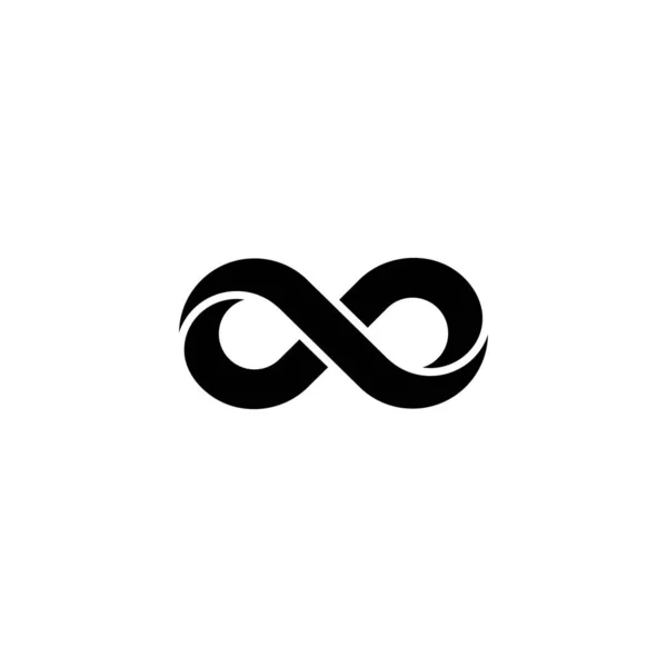 Μαύρο Άπειρο Απλό Λογότυπο Εικονιδίου — Διανυσματικό Αρχείο