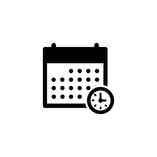 Kalender Mit Einem Symbolvektor Für Die Uhrzeit — Stockvektor