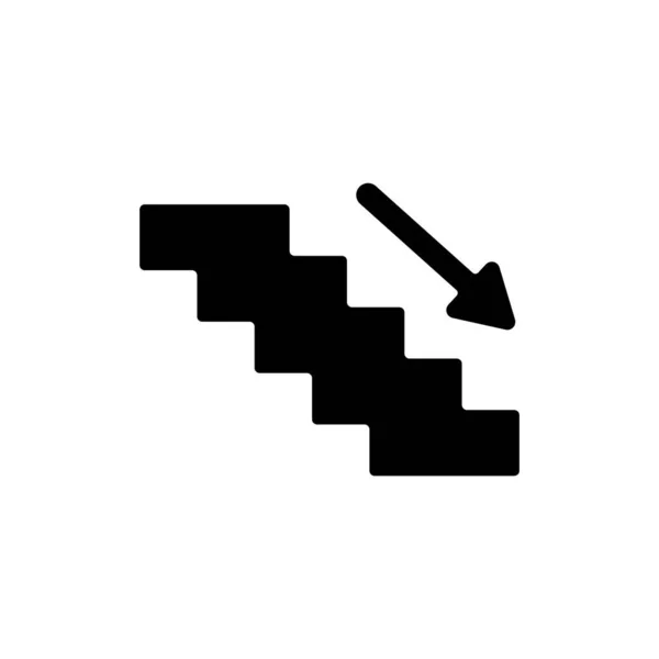 Treppen Hinunter Vektor Symbol Folge — Stockvektor