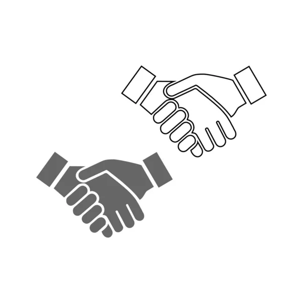 Handshake Logotipo Ícone Esboço Vetor Ilustração — Vetor de Stock