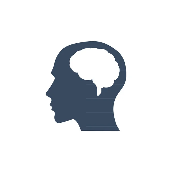 Kopf Mit Gehirn Vektor Symbol — Stockvektor