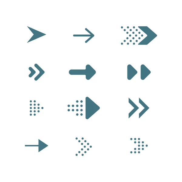 グラフィックとウェブデザインのための現代的な矢印のセット — ストックベクタ