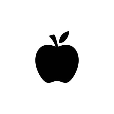 Elma siyah siluet simgesi logosu