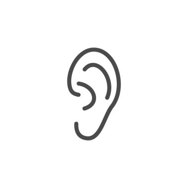 Grafik ve web sitesi için kulak memesi çizgisi sembolü