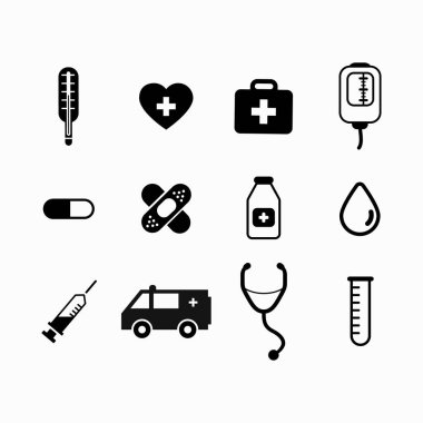 Grafik ve web tasarımı için ilaç satırı simgeleri