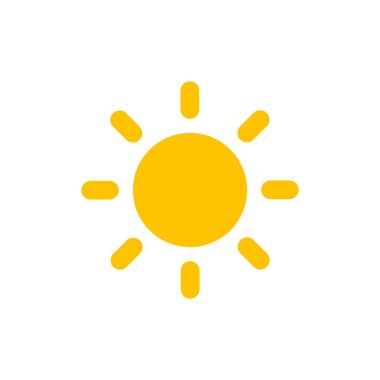 Beyaz arkaplanda sarı güneş simgesi