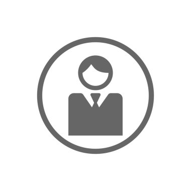 Çember düğmesindeki iş adamı