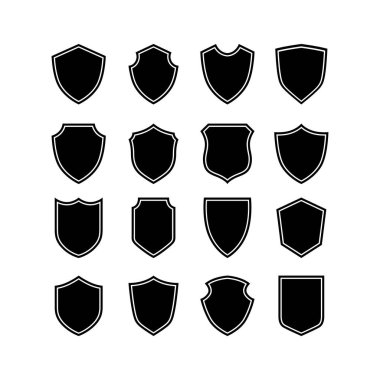 Kalkan siluet simgesi koleksiyonu