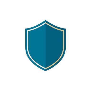 Mavi kalkan beyaz arkaplanda izole edildi