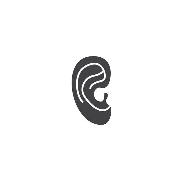 白い背景に隔離された耳たぶのアイコン — ストックベクタ