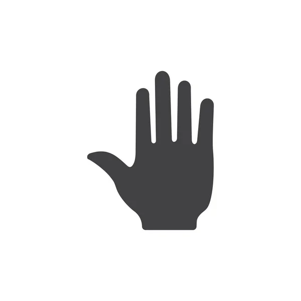 Palm Hand Pictogram Geïsoleerd Witte Achtergrond — Stockvector