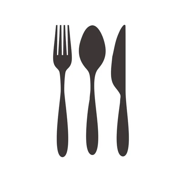 フォーク スプーン ナイフのアイコンのロゴ — ストックベクタ