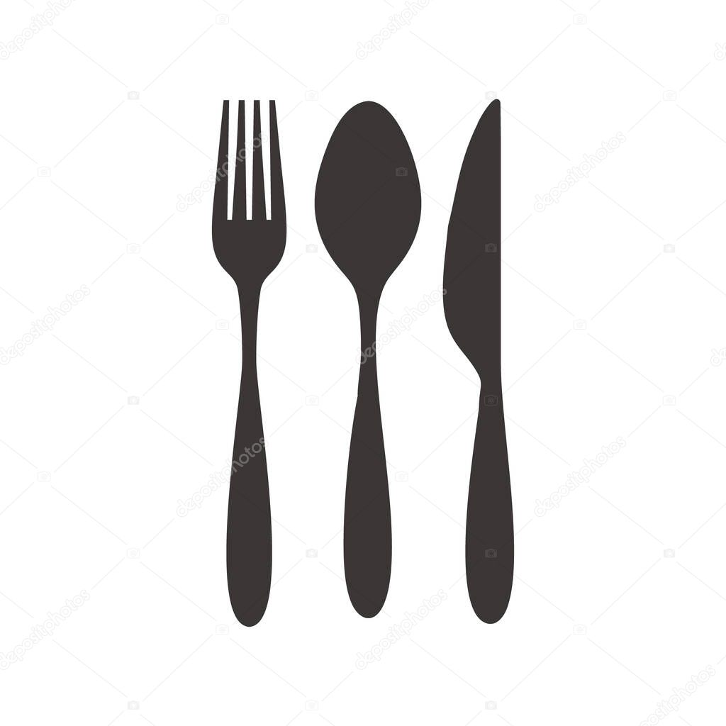 Fork, spoon and knife icon logo
