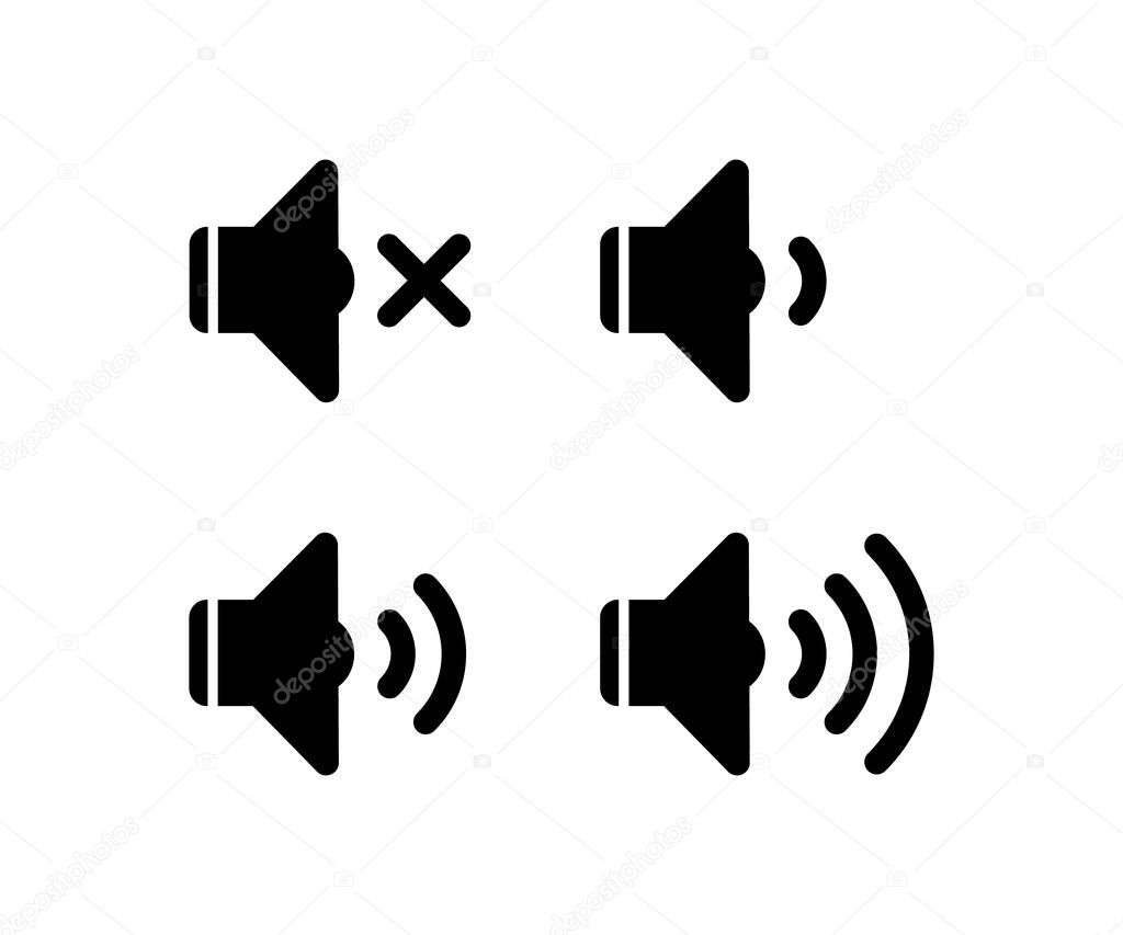 Simple speaker volume icons set