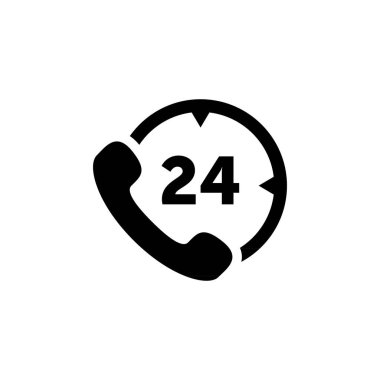 24 saat telefon hizmeti simgesi