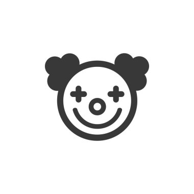 Beyaz arkaplanda palyaço simgesi çizimi izole edildi