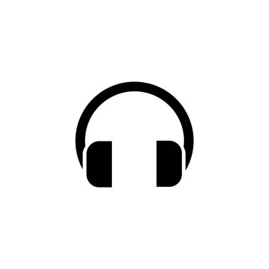 Kulaklıklar beyaz arkaplanda izole edilmiş basit simge