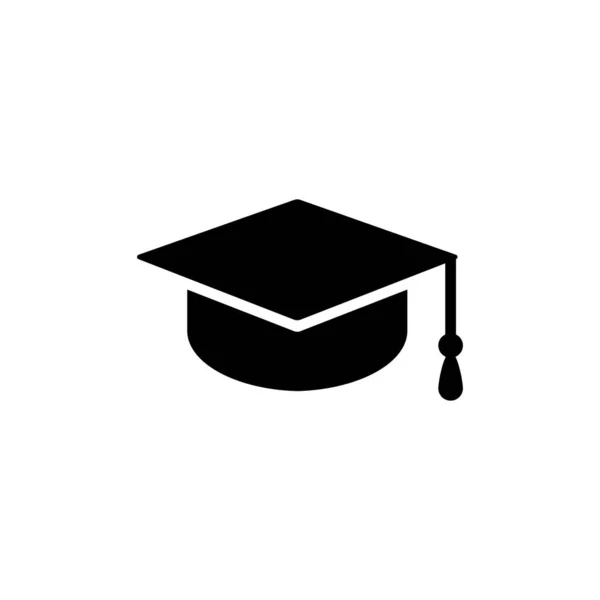 Zwarte Graduatie Cap Tool Van Universiteit — Stockvector