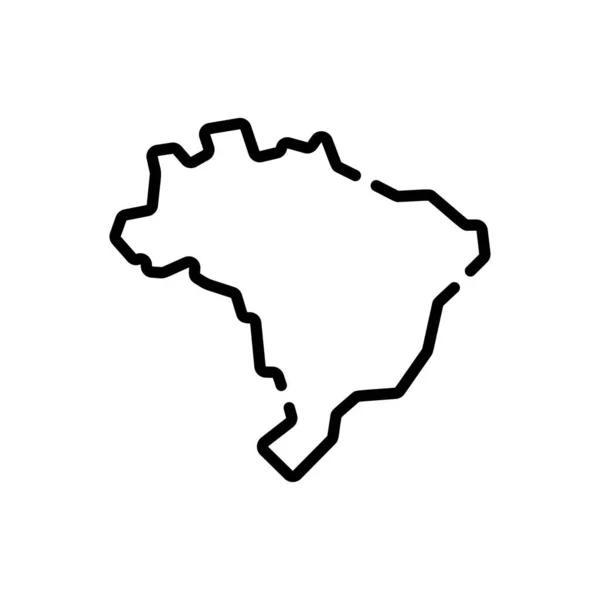 Brasil Mapa Contorno Símbolo — Vector de stock