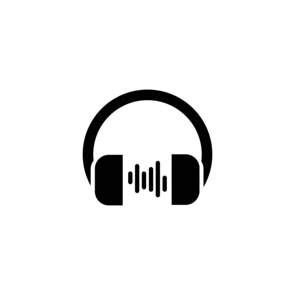 Ακουστικά Εικονίδιο Διάνυσμα Απομονωμένο Λευκό Φόντο — Διανυσματικό Αρχείο