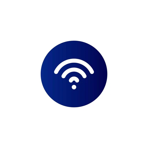 Wifi Vektorsymbol Isoliert Auf Blauem Knopf — Stockvektor