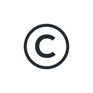 telif hakkı sembolü düz biçim